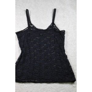 Smart & Sexy Lace Tank Womens 2XL Black Sheer Floral‎ Cami Y2K Witchy WimsiGoth